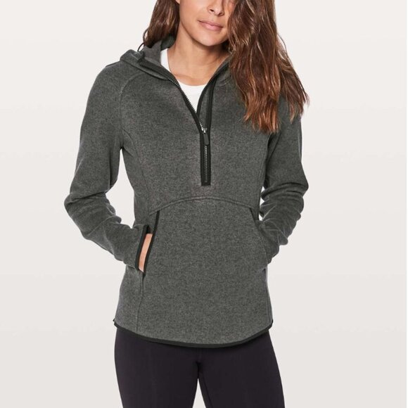Lululemon Fleece & Thank You Pullover Color Heathered Black / Black - Picture 1 of 15